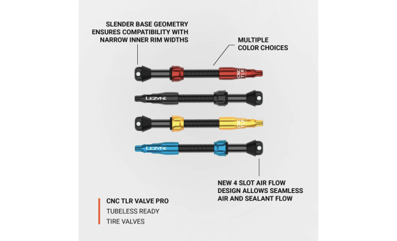 Ніпель для безкамерки LEZYNE CNC TLR VALVE PRO